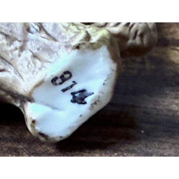 Napco Porcelain Two Owl Figurine Sitting on Branch # 314 w Sticker Japan 3.25" - Picture 6 of 7